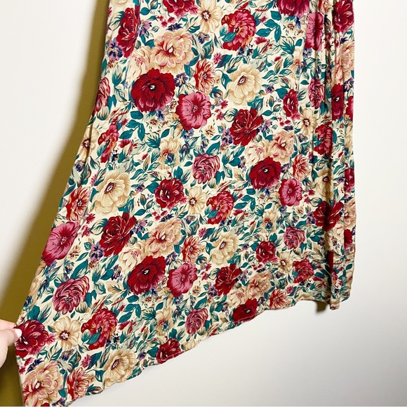 Vintage 90s Sag Harbor Floral Print Midi Skirt - Picture 2 of 7